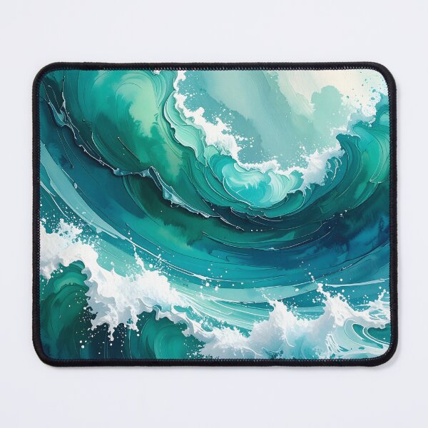 Item preview, Dynamic Emerald Sea Foam Ocean Waves designed and sold by BetweenForms.