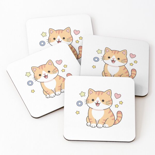 Item preview, Cute Orange Tabby Cat Sitting Smiling Kawaii Kitty Illustration designed and sold by NoopnyangStudio.