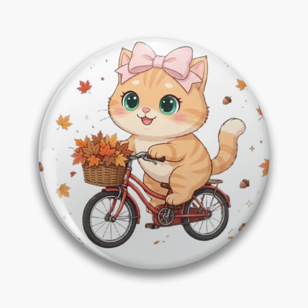 Item preview, Cute Fall Bike Ride Cat Basket Leaves Autumn Bicycle Cozy designed and sold by Moody Vibes Studio.
