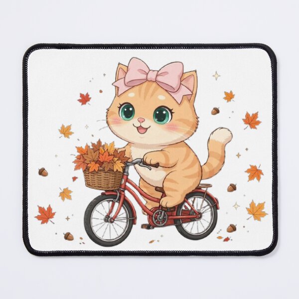Item preview, Cute Fall Bike Ride Cat Basket Leaves Autumn Bicycle Cozy designed and sold by Moody Vibes Studio.