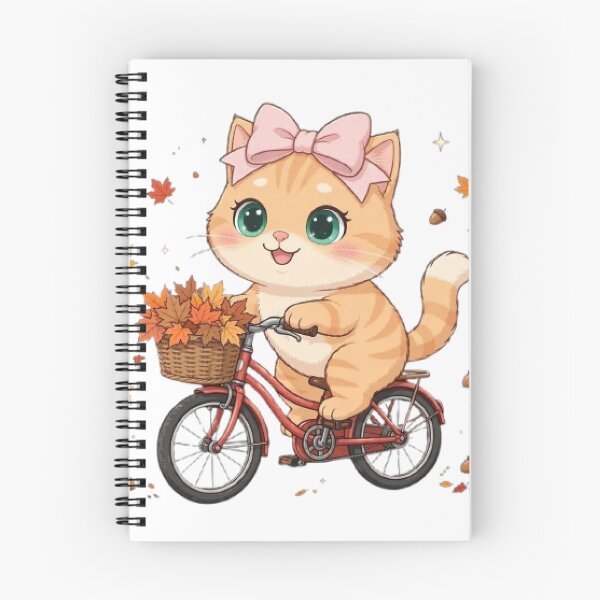 Item preview, Cute Fall Bike Ride Cat Basket Leaves Autumn Bicycle Cozy designed and sold by Moody Vibes Studio.