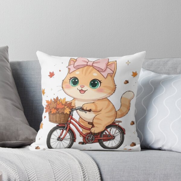 Item preview, Cute Fall Bike Ride Cat Basket Leaves Autumn Bicycle Cozy designed and sold by Moody Vibes Studio.