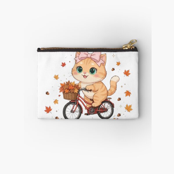 Item preview, Cute Fall Bike Ride Cat Basket Leaves Autumn Bicycle Cozy designed and sold by Moody Vibes Studio.