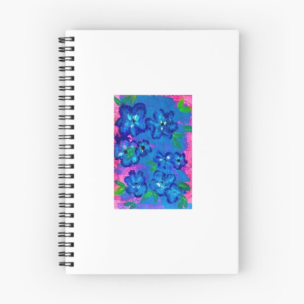 Item preview, Abstract blue floral design pink background @riseupdesignsart designed and sold by RiseUpDesignsArt.