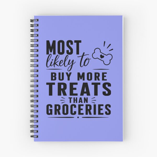 Item preview, Most Likely to Buy More Treats than Groceries (Black Text), Quirky Quote | designed and sold by Lotta Luxxa Lifestyle.