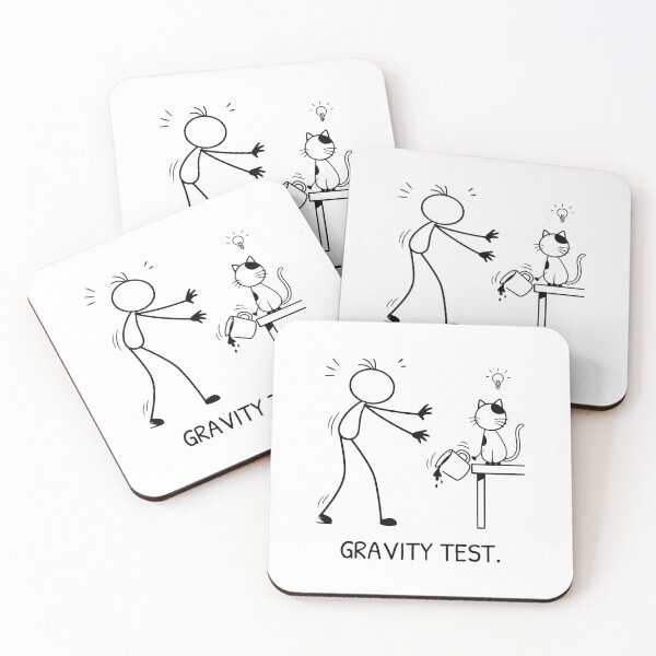 Item preview, Funny Cat Knocking Mug Off Table Gravity Test Cat Humor designed and sold by Pebl-Co.