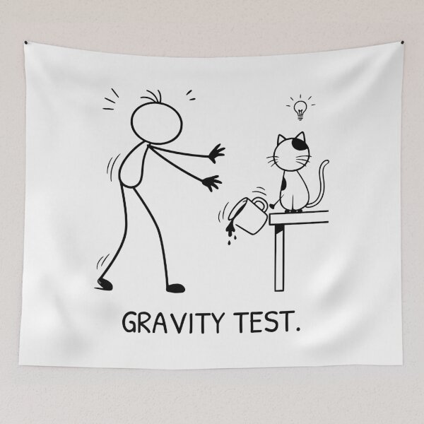 Item preview, Funny Cat Knocking Mug Off Table Gravity Test Cat Humor designed and sold by Pebl-Co.