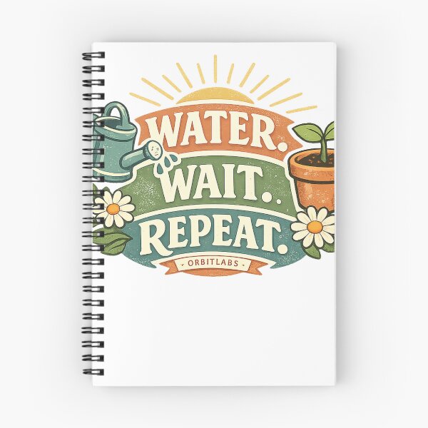 Item preview, Water Wait Repeat Retro Gardening Design designed and sold by OrbitLabs.