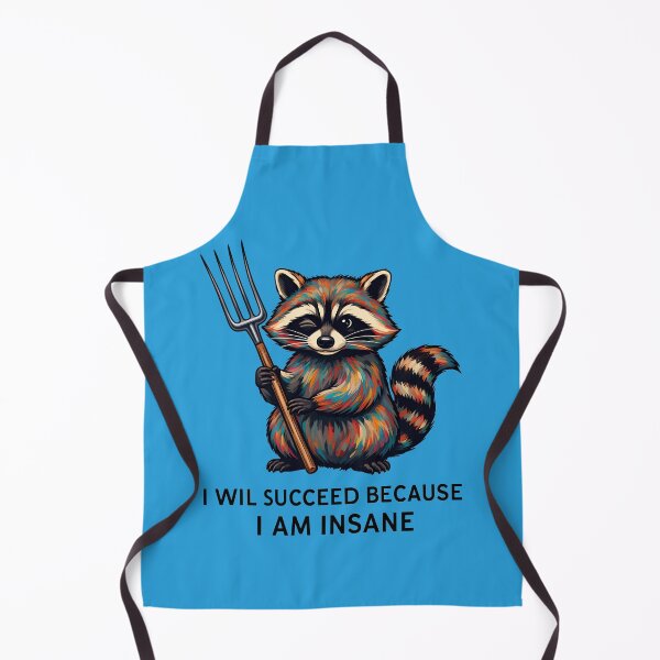 Item preview, I will be successful because I am insane - A colorful raccoon with fork designed and sold by ParadoxParadox.