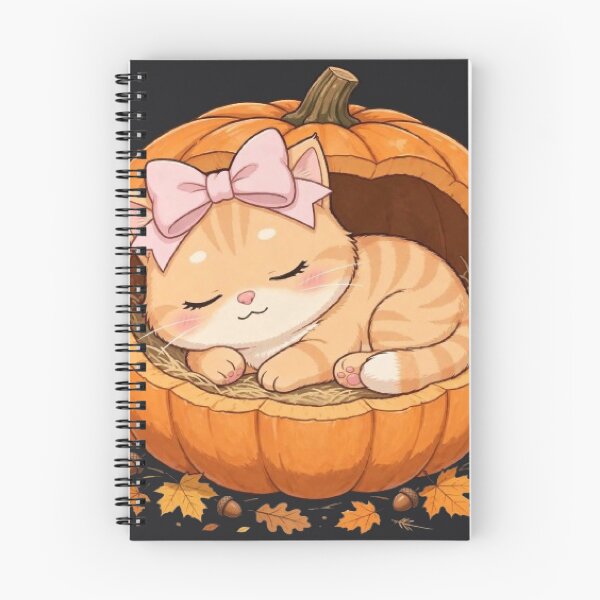 Item preview, Cute Fall Pumpkin Bed Cat Sleeping Autumn Cozy Harvest designed and sold by Moody Vibes Studio.