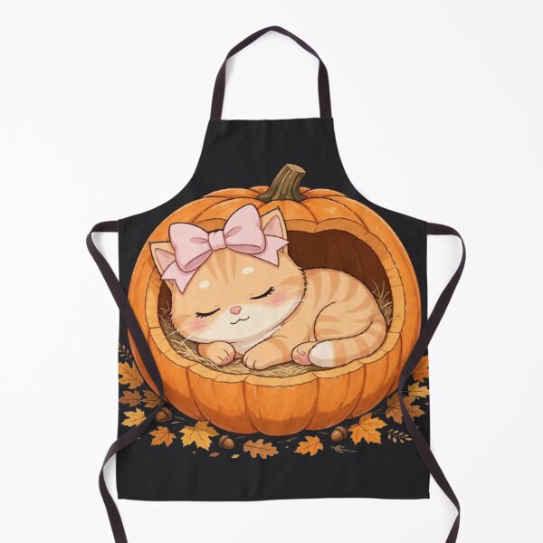 Item preview, Cute Fall Pumpkin Bed Cat Sleeping Autumn Cozy Harvest designed and sold by Moody Vibes Studio.