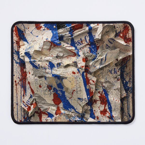 Item preview, Crumpled Guest Check and Paint Splatter Mixed Media Art designed and sold by THE SPLATTERED HAUS BY SAGE BANKS.