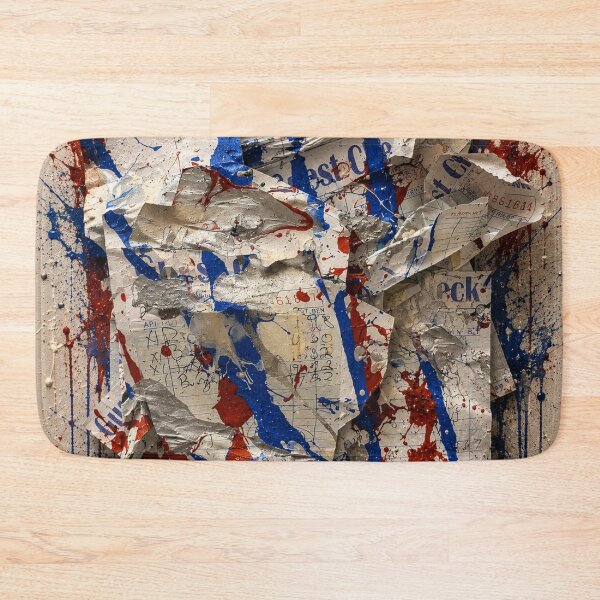 Item preview, Crumpled Guest Check and Paint Splatter Mixed Media Art designed and sold by THE SPLATTERED HAUS BY SAGE BANKS.