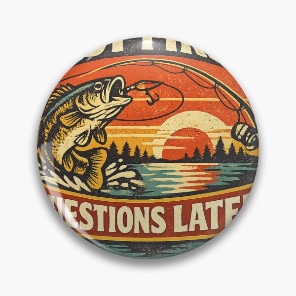 Item preview, Cast First Questions Later Vintage Fishing Design designed and sold by OrbitLabs.
