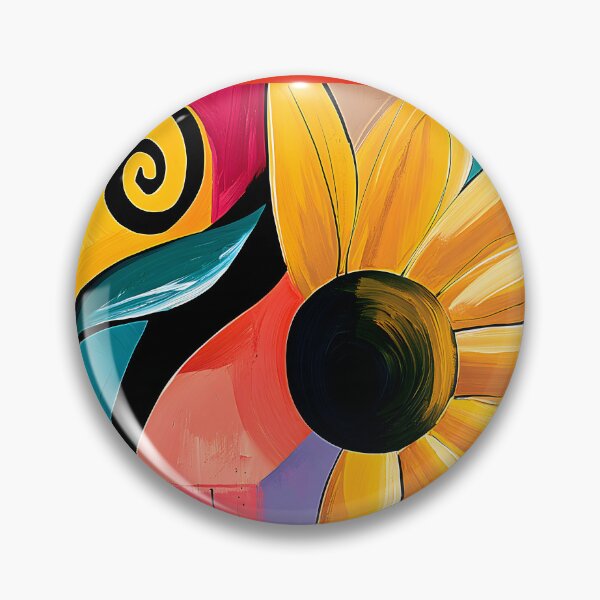Item preview, Radiant Sunflower in Swirling Abstract Forms with Vivid Colors and Contemporary Floral Wall Art designed and sold by OlfactoART Studio.