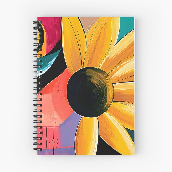 Item preview, Radiant Sunflower in Swirling Abstract Forms with Vivid Colors and Contemporary Floral Wall Art designed and sold by OlfactoART Studio.