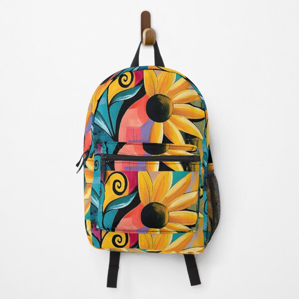 Item preview, Radiant Sunflower in Swirling Abstract Forms with Vivid Colors and Contemporary Floral Wall Art designed and sold by OlfactoART Studio.