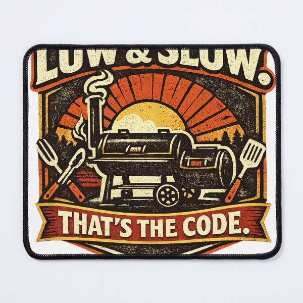 Item preview, Low & Slow That's the Code Vintage BBQ Smoker Design designed and sold by OrbitLabs.