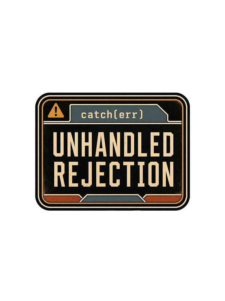 Thumbnail 4 of 4, Graphic T-Shirt, Unhandled Rejection JavaScript Error Humor designed and sold by webdev27.