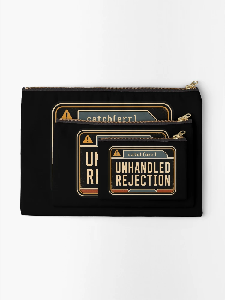 Thumbnail 2 von 4, Täschchen, Unbehandelte JavaScript-Fehler – Humor designt und verkauft von webdev27.