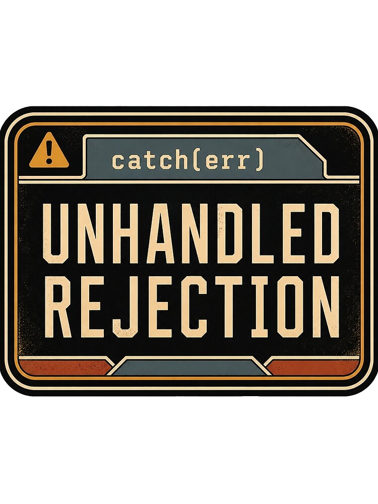 Thumbnail 3 of 3, Scarf, Unhandled Rejection JavaScript Error Humor designed and sold by webdev27.