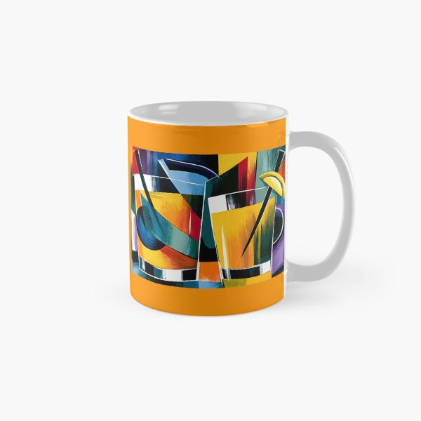 Item preview, Colorful Cocktail Duo with Bold Geometric Shapes and Vibrant Contemporary Bar Inspired Wall Art designed and sold by OlfactoART Studio.