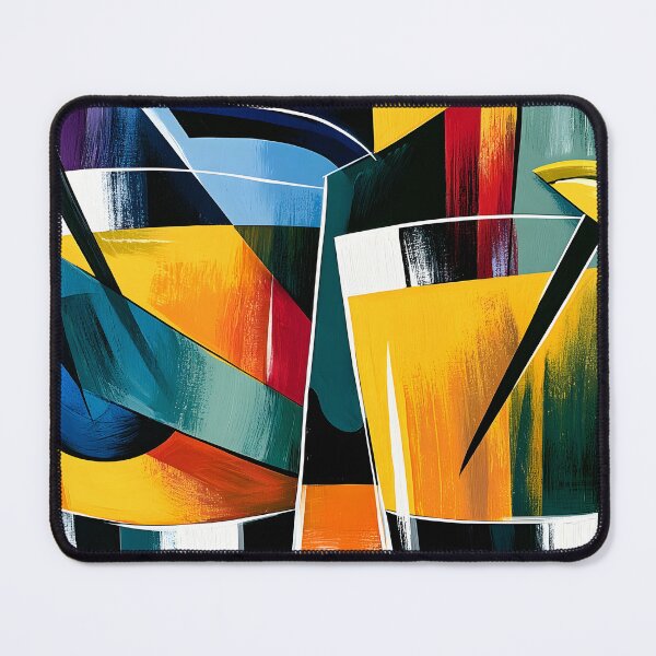 Item preview, Colorful Cocktail Duo with Bold Geometric Shapes and Vibrant Contemporary Bar Inspired Wall Art designed and sold by OlfactoART Studio.