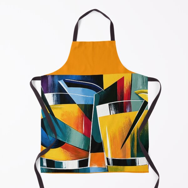 Item preview, Colorful Cocktail Duo with Bold Geometric Shapes and Vibrant Contemporary Bar Inspired Wall Art designed and sold by OlfactoART Studio.