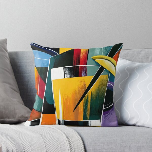 Item preview, Colorful Cocktail Duo with Bold Geometric Shapes and Vibrant Contemporary Bar Inspired Wall Art designed and sold by OlfactoART Studio.
