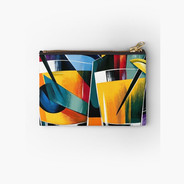 Item preview, Colorful Cocktail Duo with Bold Geometric Shapes and Vibrant Contemporary Bar Inspired Wall Art designed and sold by OlfactoART Studio.