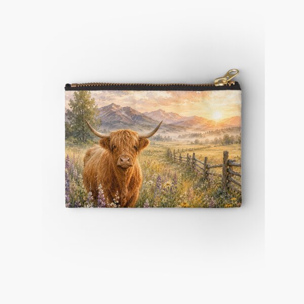 Item preview, Golden Dawn Highland Cow Watercolor – Rustic Farmhouse Wall Art designed and sold by JupiterLemons.