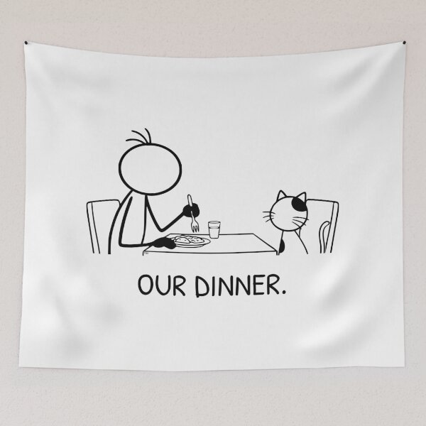 Item preview, Funny Cat Begging for Human Food at Dinner Cat Owner Humor designed and sold by Pebl-Co.