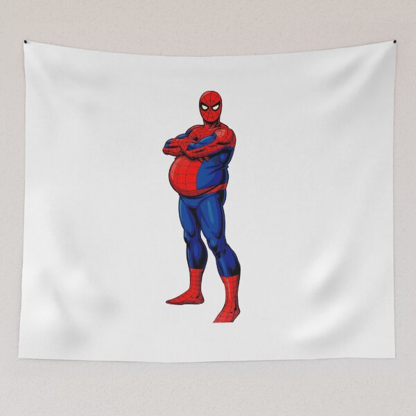 Item preview, Funny Fat Superhero Comic Art - Chubby Spider Hero Parody designed and sold by FreakToons.