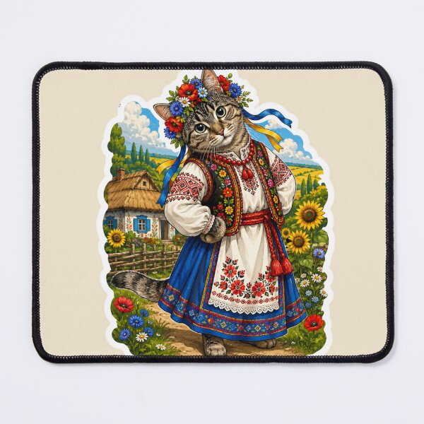 Item preview, Ukrainian Folk Cat – Traditional Style designed and sold by Moxie-Cat-Universe.
