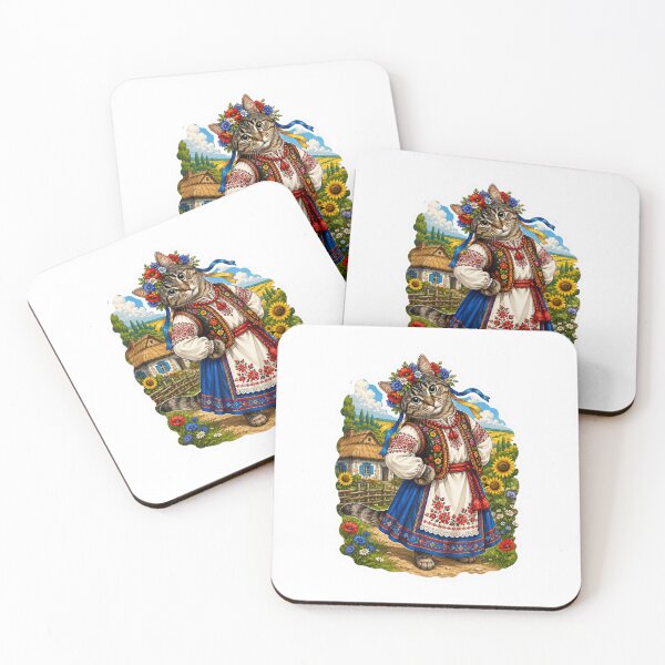 Item preview, Ukrainian Folk Cat – Traditional Style designed and sold by Moxie-Cat-Universe.