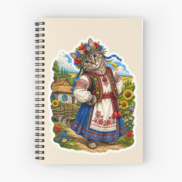 Item preview, Ukrainian Folk Cat – Traditional Style designed and sold by Moxie-Cat-Universe.