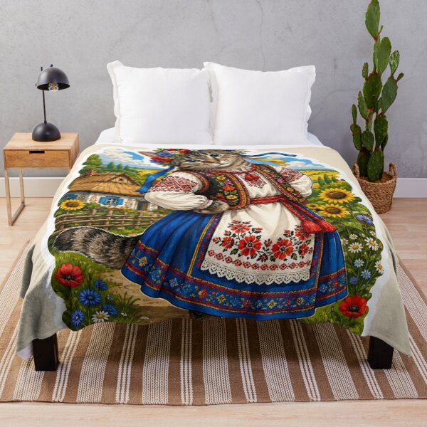 Item preview, Ukrainian Folk Cat – Traditional Style designed and sold by Moxie-Cat-Universe.