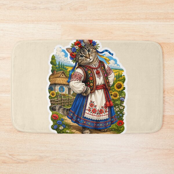 Item preview, Ukrainian Folk Cat – Traditional Style designed and sold by Moxie-Cat-Universe.