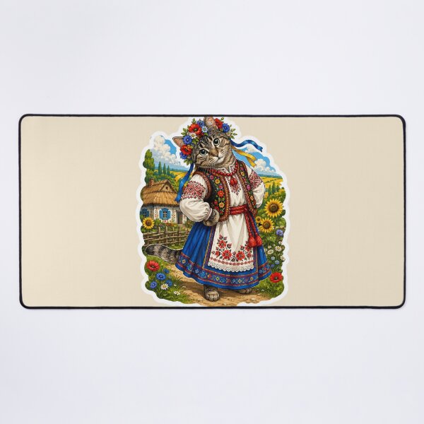 Item preview, Ukrainian Folk Cat – Traditional Style designed and sold by Moxie-Cat-Universe.