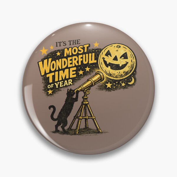 Item preview, Vintage Black Cat Telescope Halloween designed and sold by POD DYNASTY | Original Print On Demand T-Shirt Graphics.