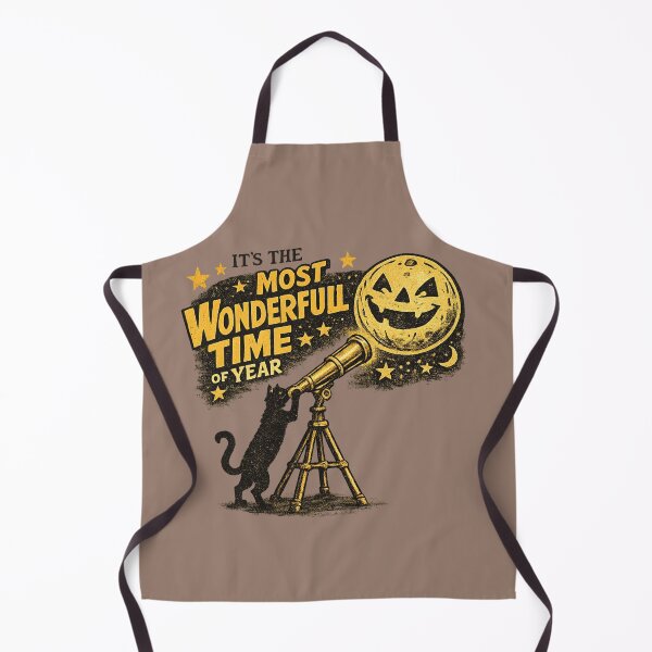 Item preview, Vintage Black Cat Telescope Halloween designed and sold by POD DYNASTY | Original Print On Demand T-Shirt Graphics.