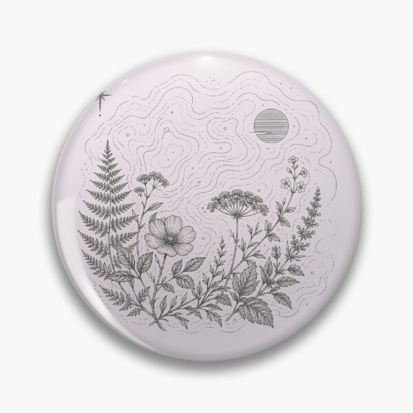 Item preview, Celestial Botanical Garden Mystical Wildflower Line Art designed and sold by Clean Print Goods.
