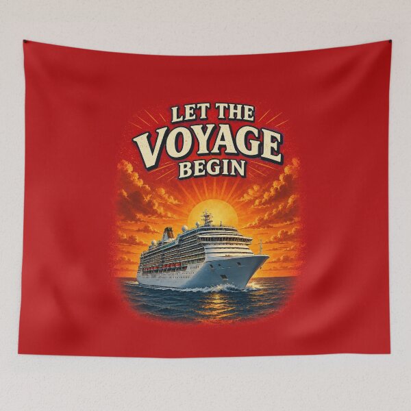 Item preview, Let The Voyage Begin – Cruise Ship Sunset Travel Design designed and sold by Alpine-Ink.
