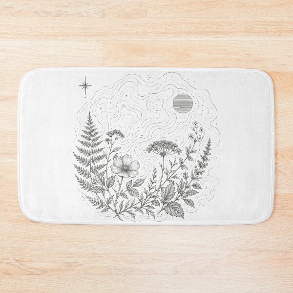 Item preview, Celestial Botanical Garden Mystical Wildflower Line Art designed and sold by Clean Print Goods.
