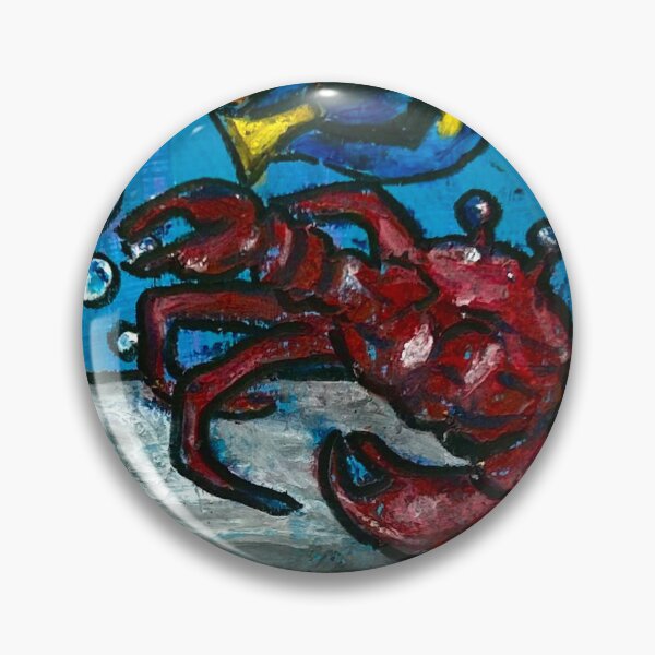 Item preview, Crab and clown fish with blue tang fish @riseupdesignsart designed and sold by RiseUpDesignsArt.