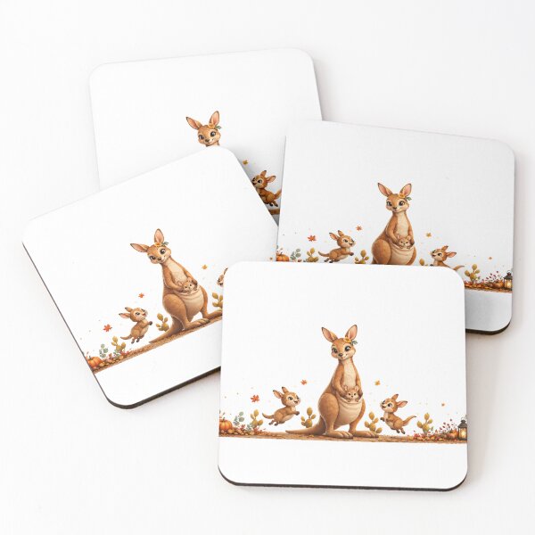Item preview, Cozy Autumn Kangaroo Family Mug – Cute Mama & Joeys designed and sold by HO•Designs.