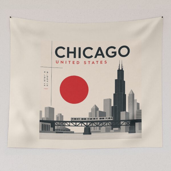 Item preview, Chicago swiss style poster designed and sold by CMYKStudio.