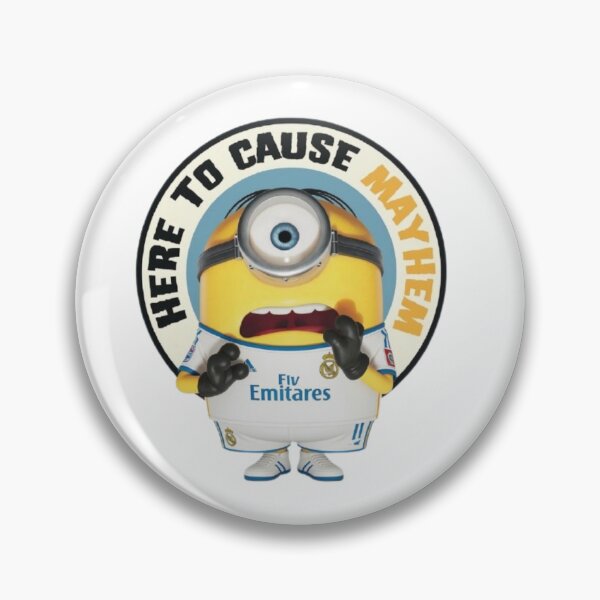 Item preview, Funny Minion Football Fan - Here to Cause Mayhem Real Madrid Jersey T-Shirt Design designed and sold by FreakToons.