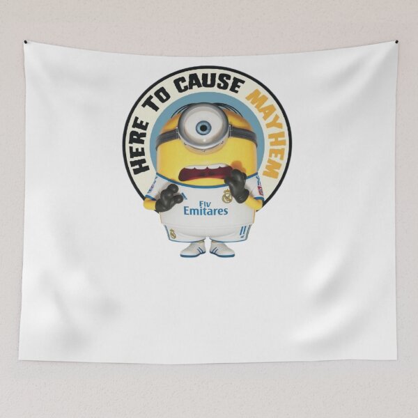 Item preview, Funny Minion Football Fan - Here to Cause Mayhem Real Madrid Jersey T-Shirt Design designed and sold by FreakToons.