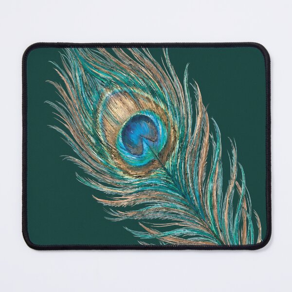 Item preview, Peacock Feather – Watercolor Jewel Tone Art on Green designed and sold by FawnFeatherCo.